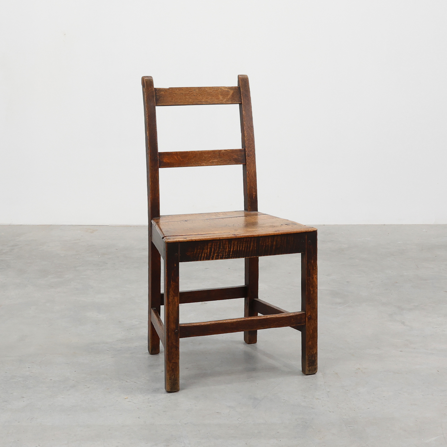 Antique late 19th century oak side chair, Belgium-img